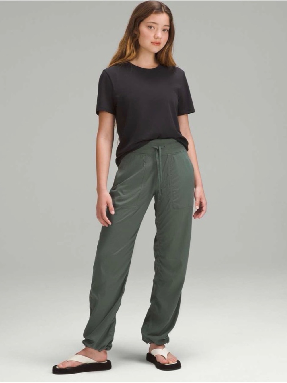 Lululemon Dance Studio Mid-Rise Full Length Pant Dark Forest